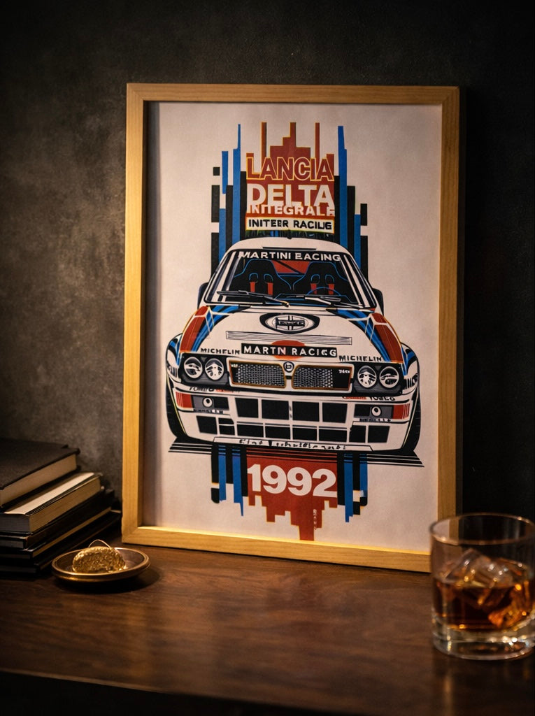 Tableau Décoratif Rallye Vintage – Lancia Delta 1992