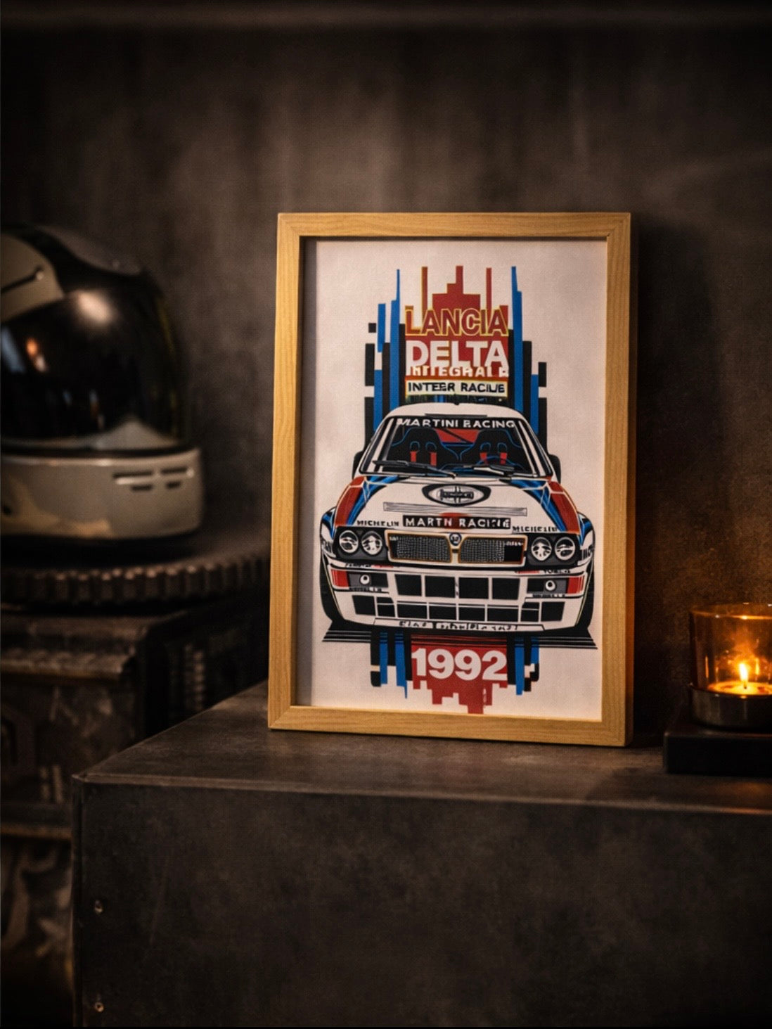 Tableau Décoratif Rallye Vintage – Lancia Delta 1992