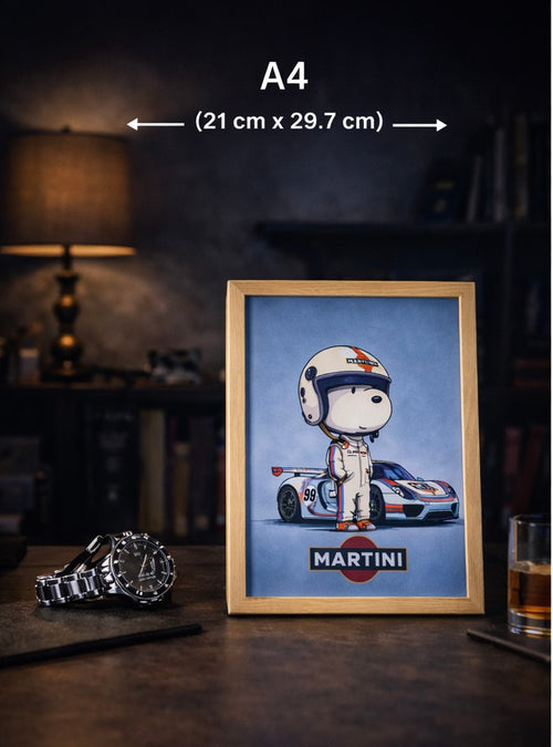 Tableau Décoratif Racing Vintage – Illustration Bleu & Blanc